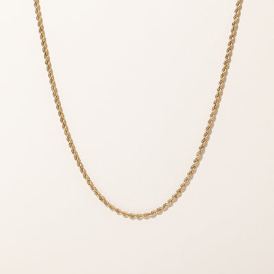 14k Yellow Gold Rope Link Chain | 18