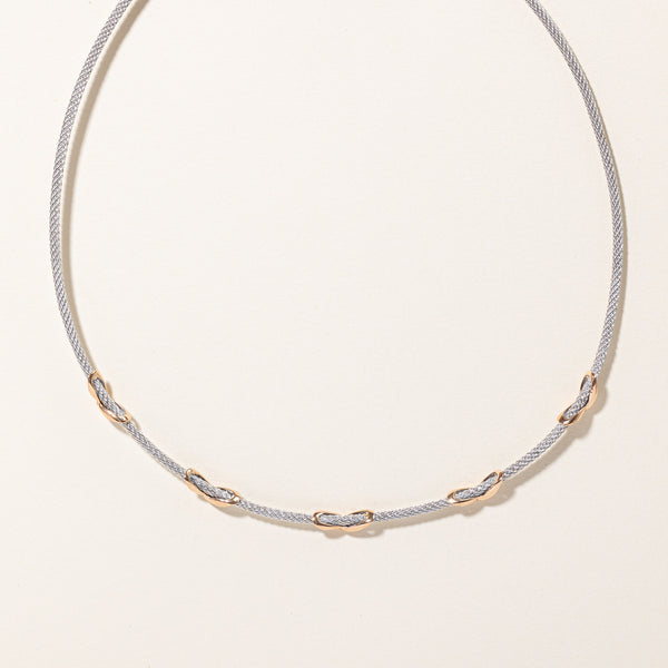 18k Two Tone Gold Wire Band Choker | 16