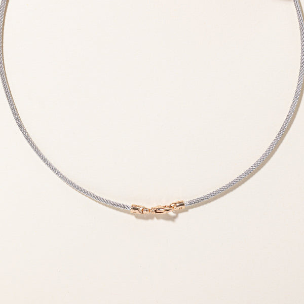 18k Two Tone Gold Wire Band Choker | 16