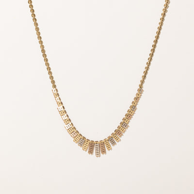 18k Tri Tone Gold Plate Link Necklace | 16