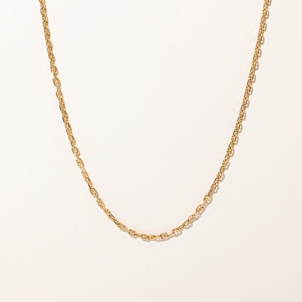 18k Yellow Gold Anchor Link Chain | 28