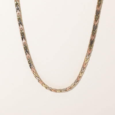 14k Tri Tone Gold Plate Link Necklace | 16
