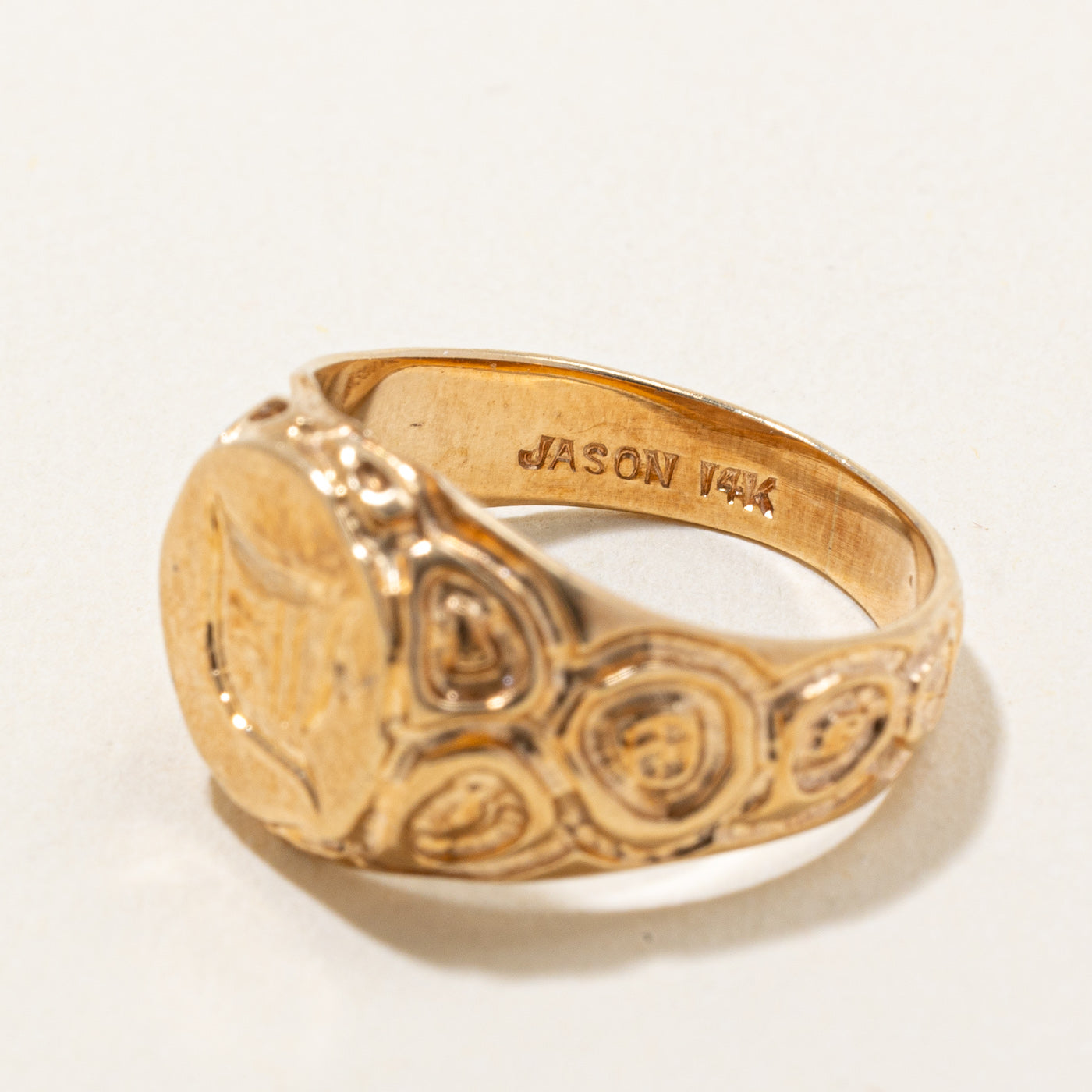 14k Yellow Gold 'D' Signet Ring | SZ 5.25 |