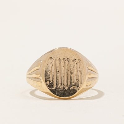 Birks' 10k Yellow Gold 'JMB' Signet Ring | SZ 9.75 |
