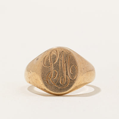 10k Yellow Gold 'LM' Signet Ring | SZ 8.75 |