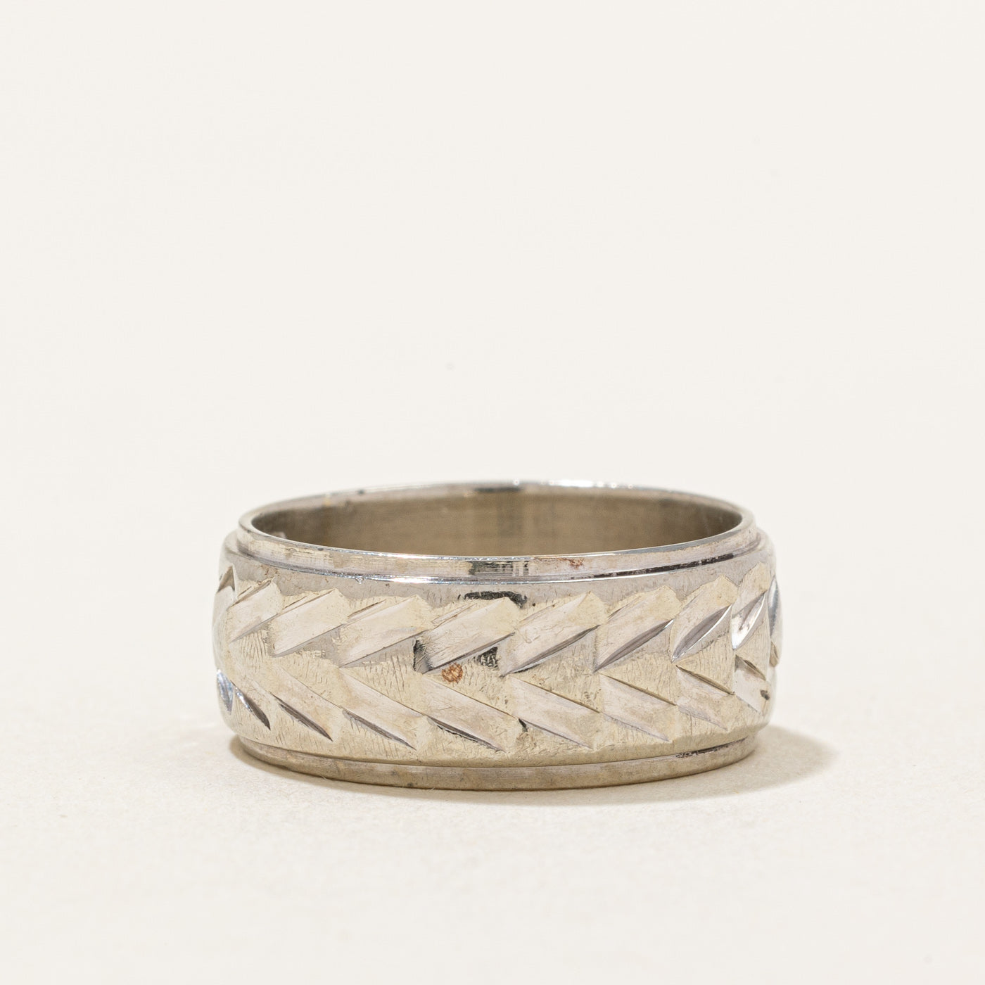 14k White Gold Wide Band | SZ 5.25 |