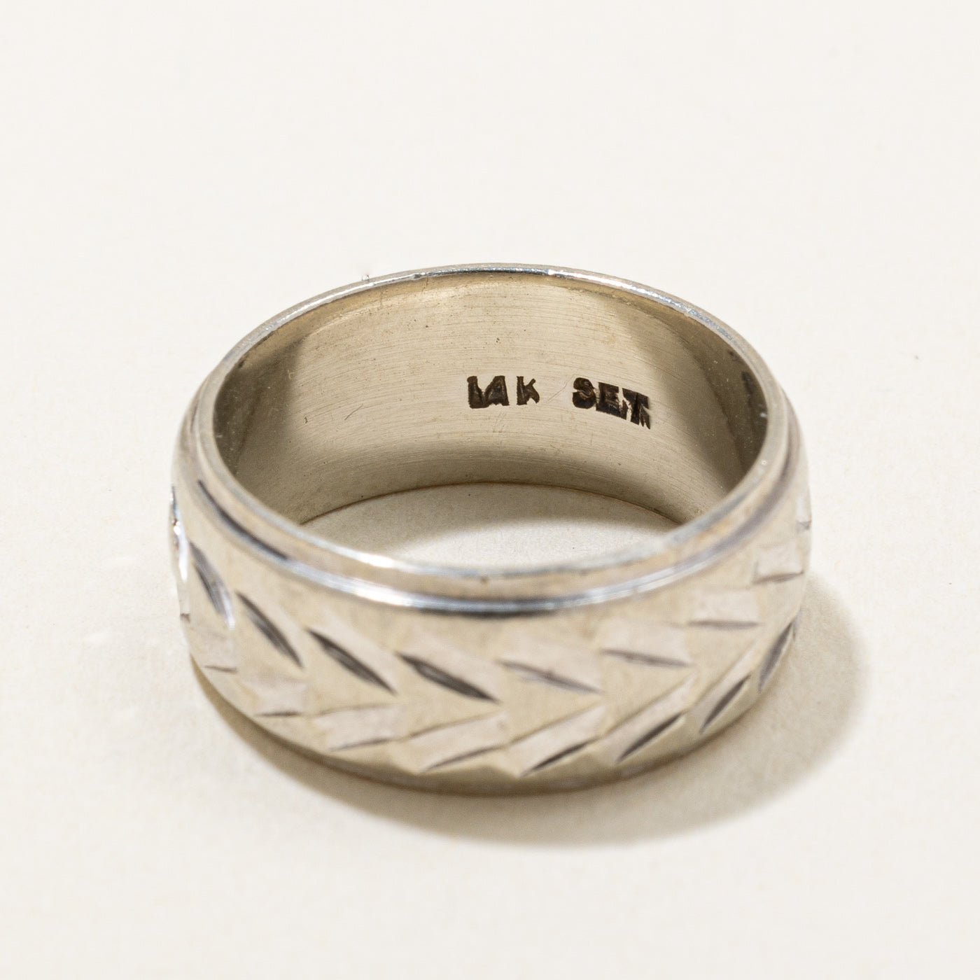 14k White Gold Wide Band | SZ 5.25 |
