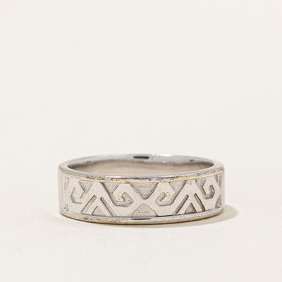 9k White Gold Celtic Design Ring | SZ 6.25 |