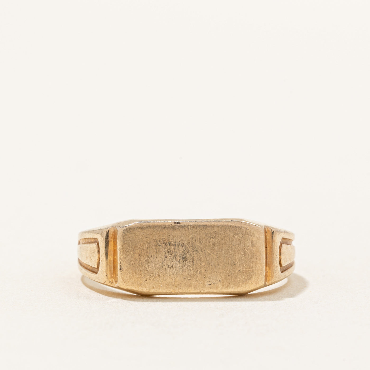 Bague chevalière en or jaune 10 carats | Taille 8,75 | 