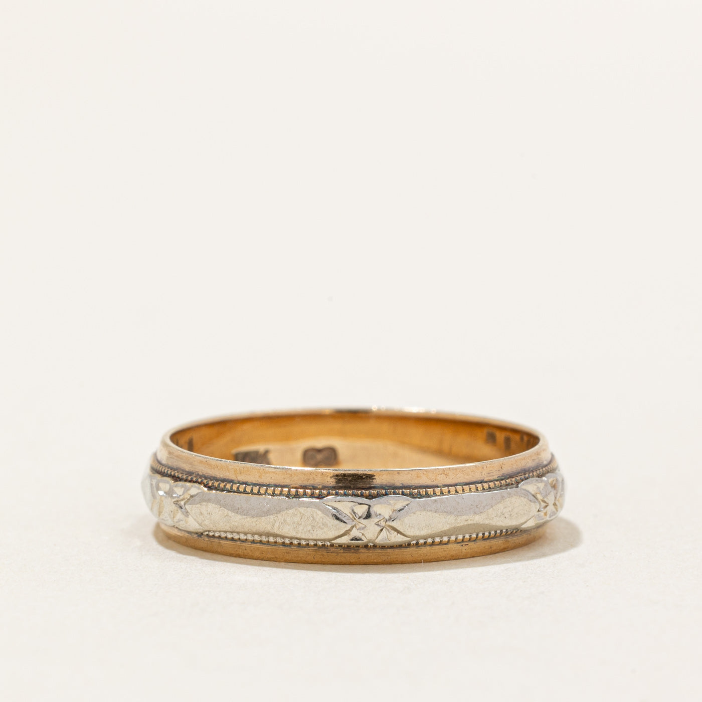 10k Two Tone Gold Band | SZ 8.75 |