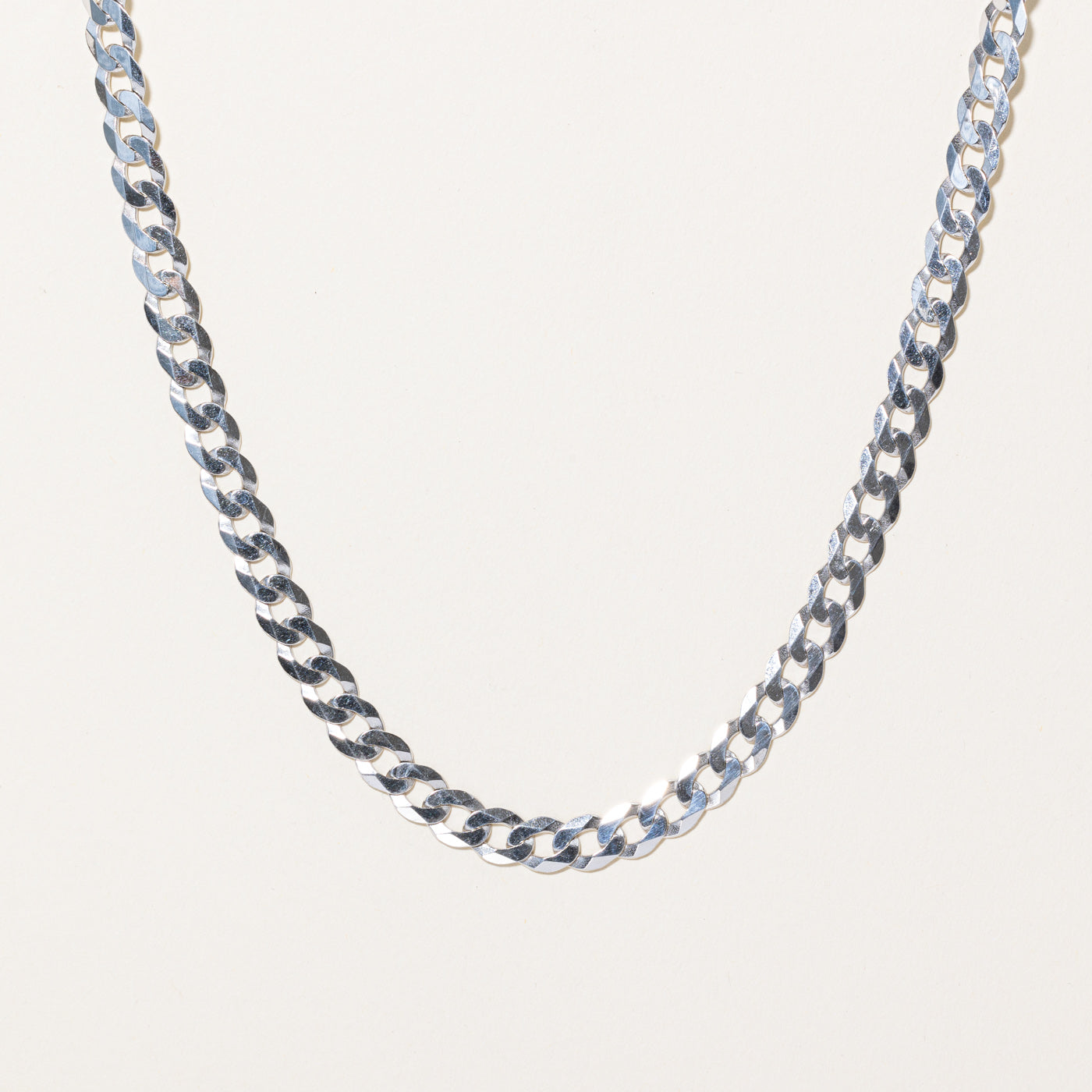 10k White Gold Curb Link Chain | 22" |