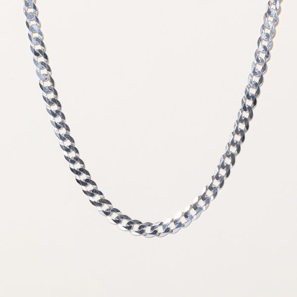 10k White Gold Curb Link Chain | 22