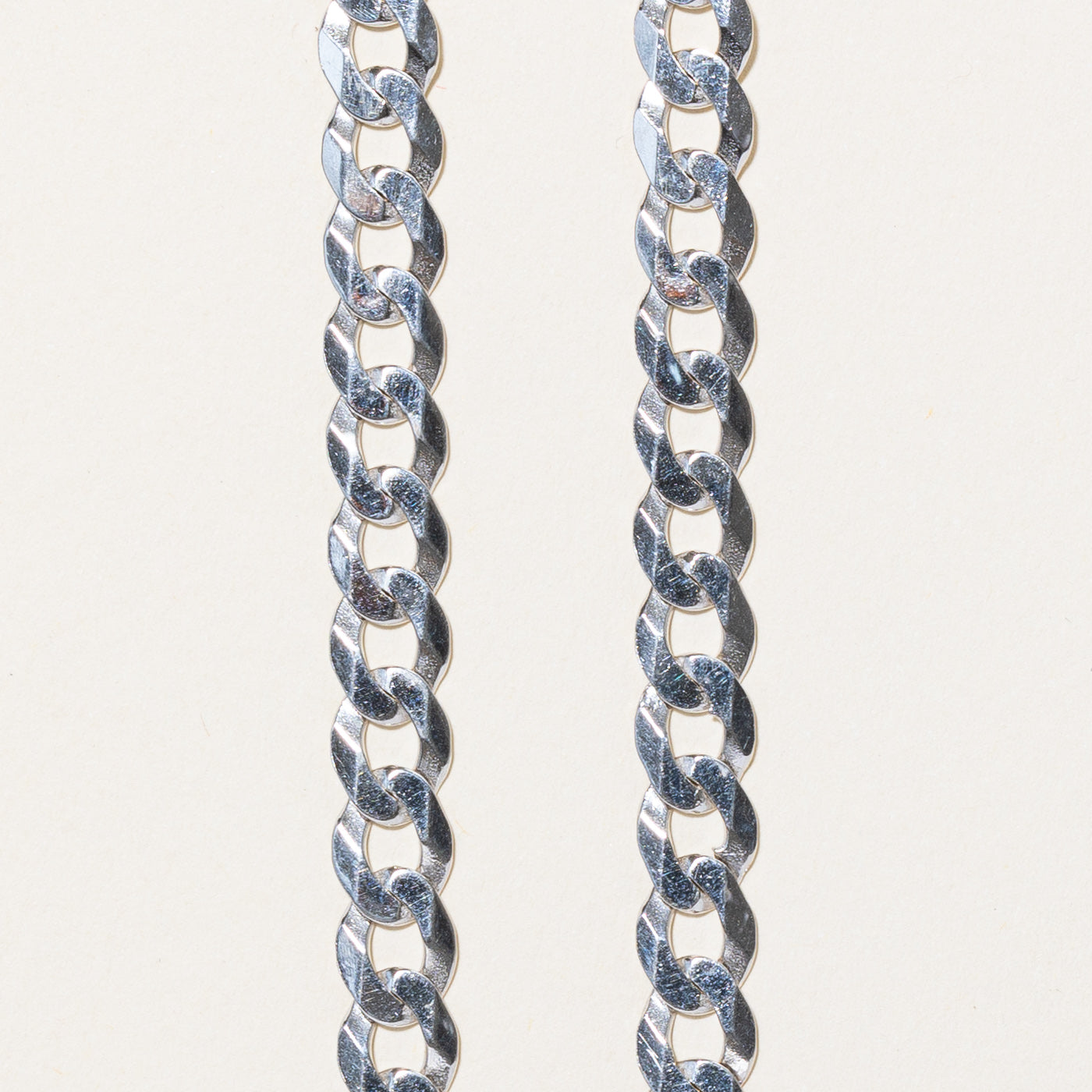 10k White Gold Curb Link Chain | 22