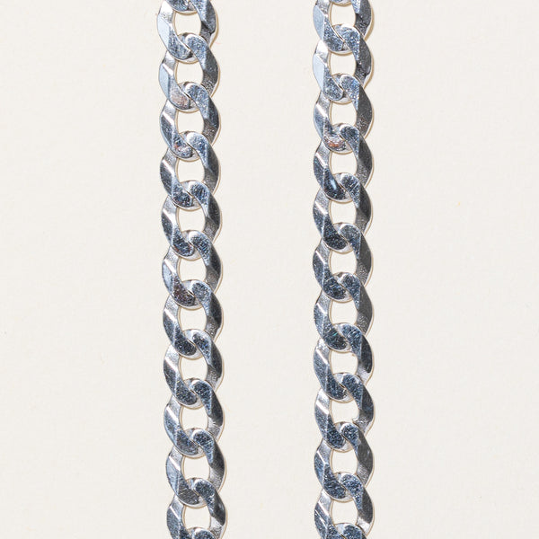 10k White Gold Curb Link Chain | 22