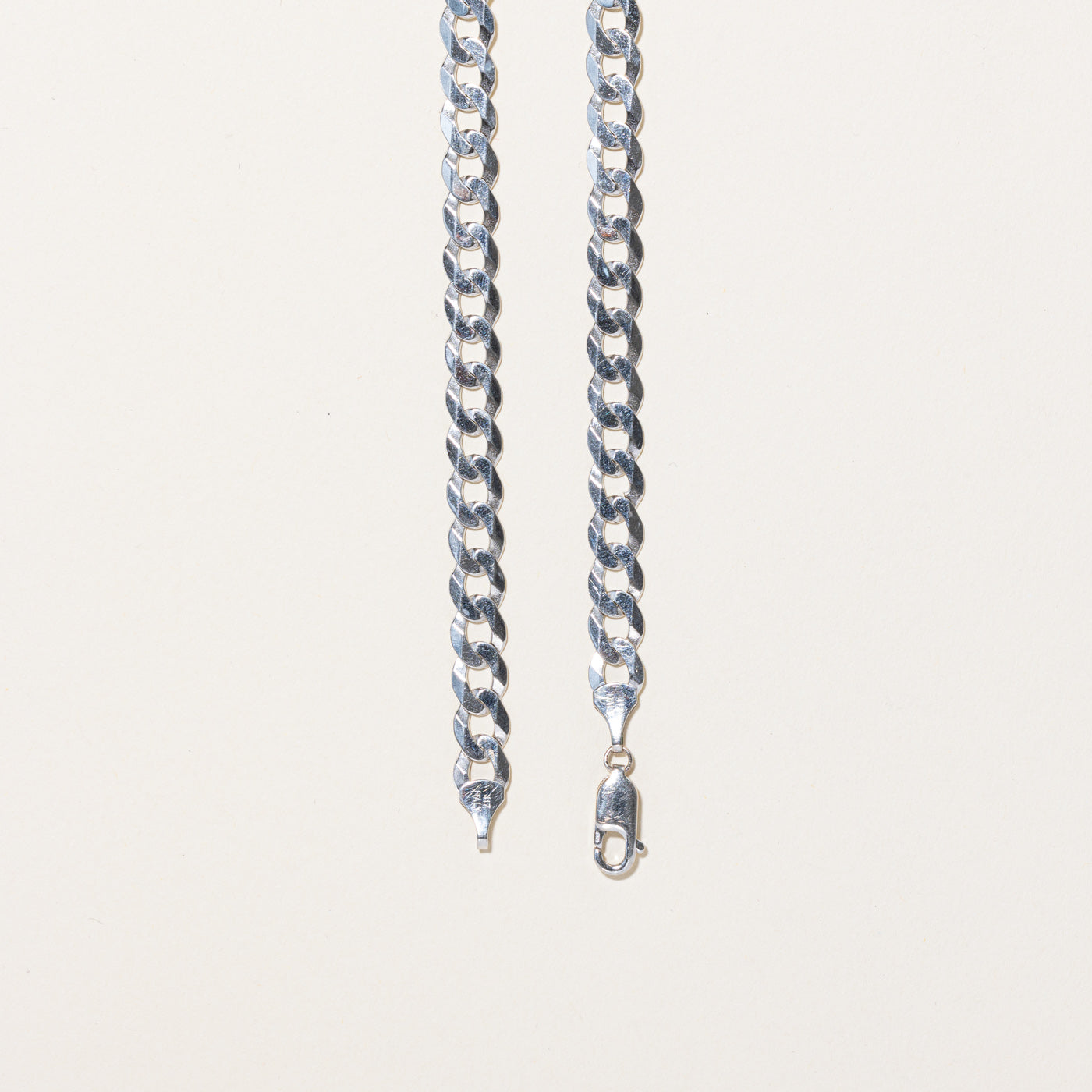 10k White Gold Curb Link Chain | 22