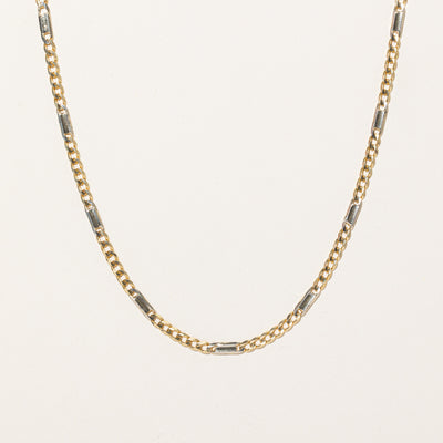 18k Two Tone Gold Figarucci Chain | 22