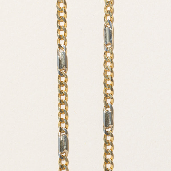 18k Two Tone Gold Figarucci Chain | 22