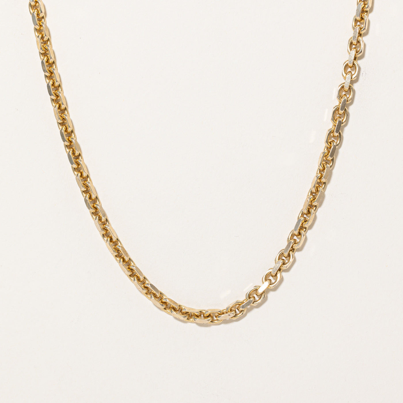 Italian 14k Yellow Gold Thick Faceted Rolo Chain | 18" |