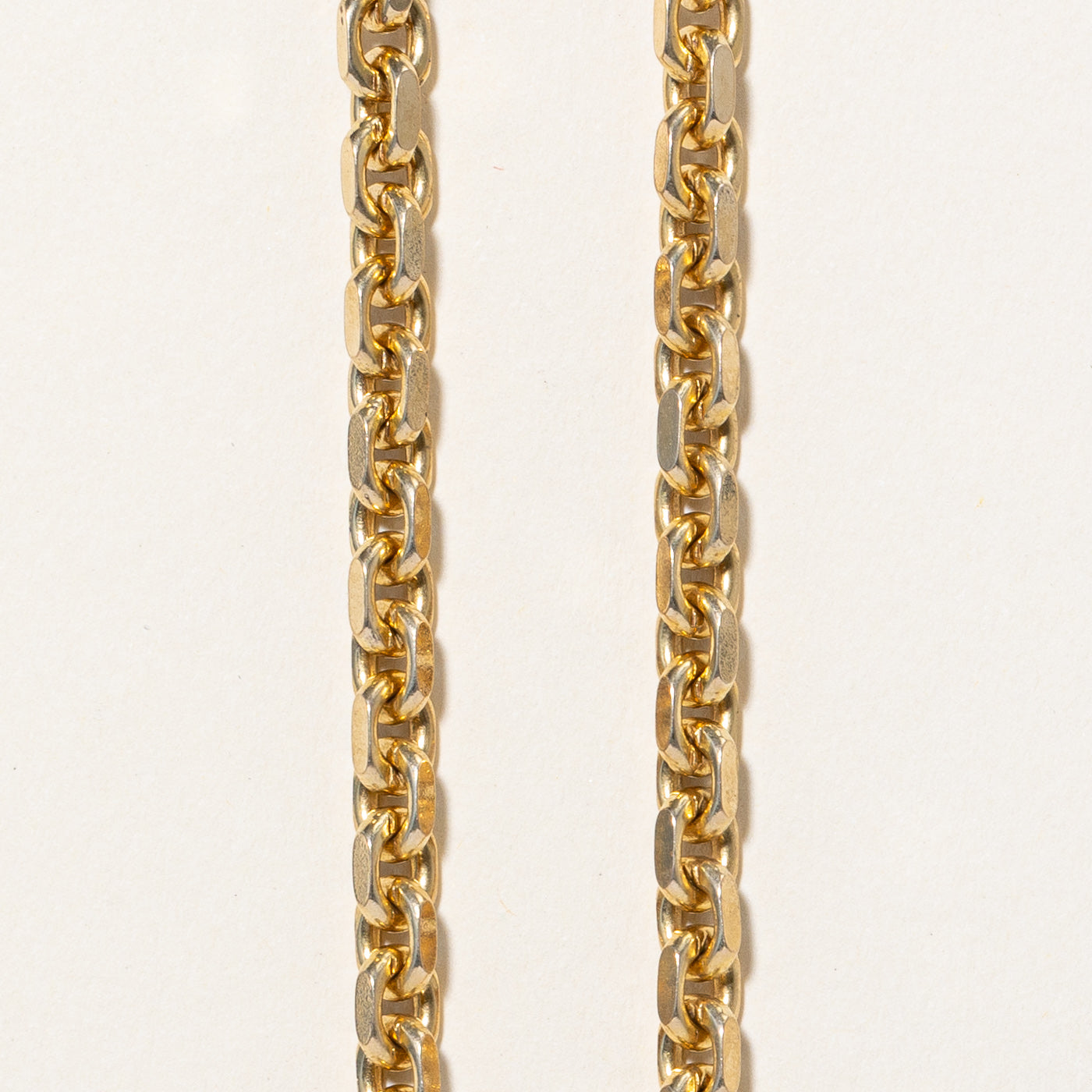Italian 14k Yellow Gold Thick Faceted Rolo Chain | 18" |