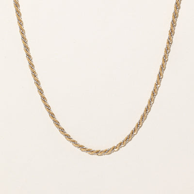 18k Two Tone Gold Rope Chain | 16