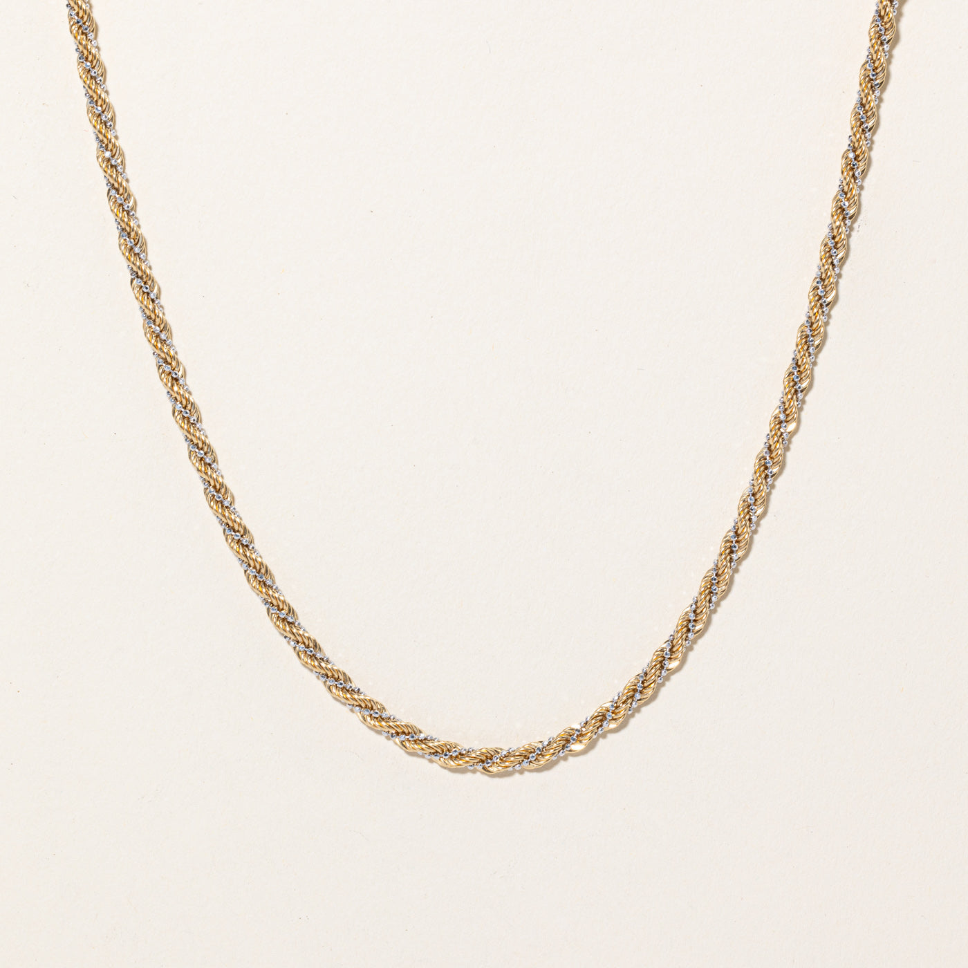 18k Two Tone Gold Rope Chain | 16