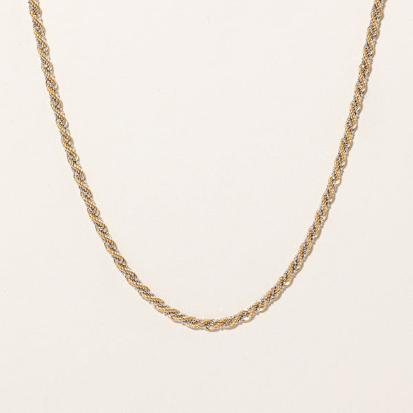 18k Two Tone Gold Rope Chain | 16