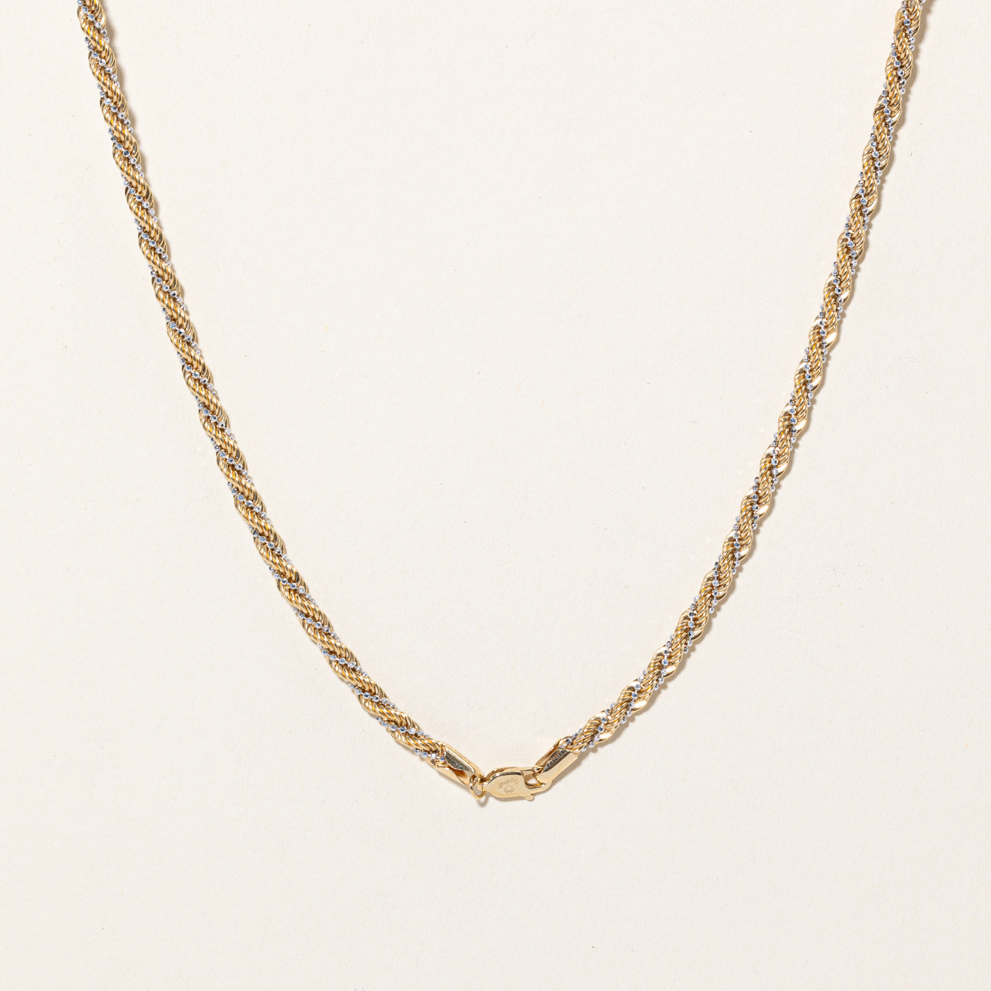 18k Two Tone Gold Rope Chain | 16