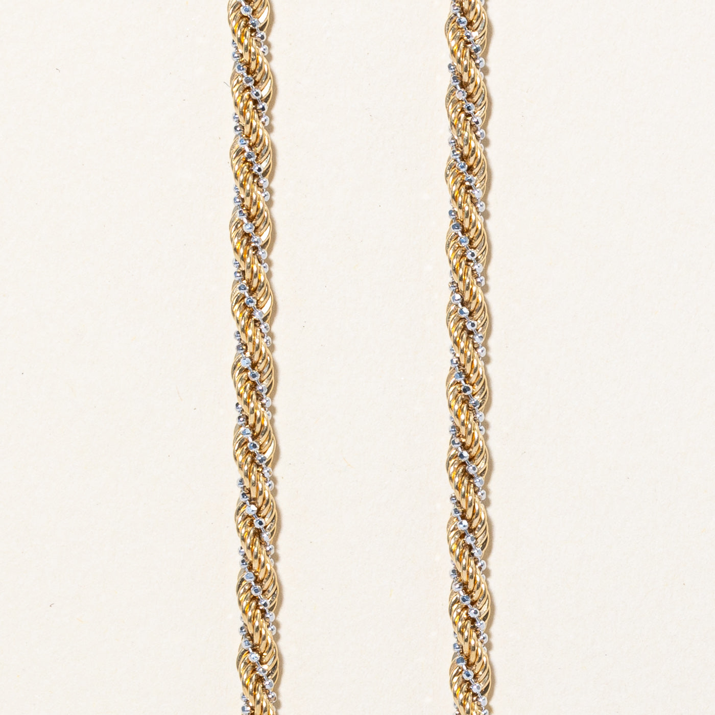 18k Two Tone Gold Rope Chain | 16