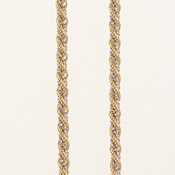 18k Two Tone Gold Rope Chain | 16