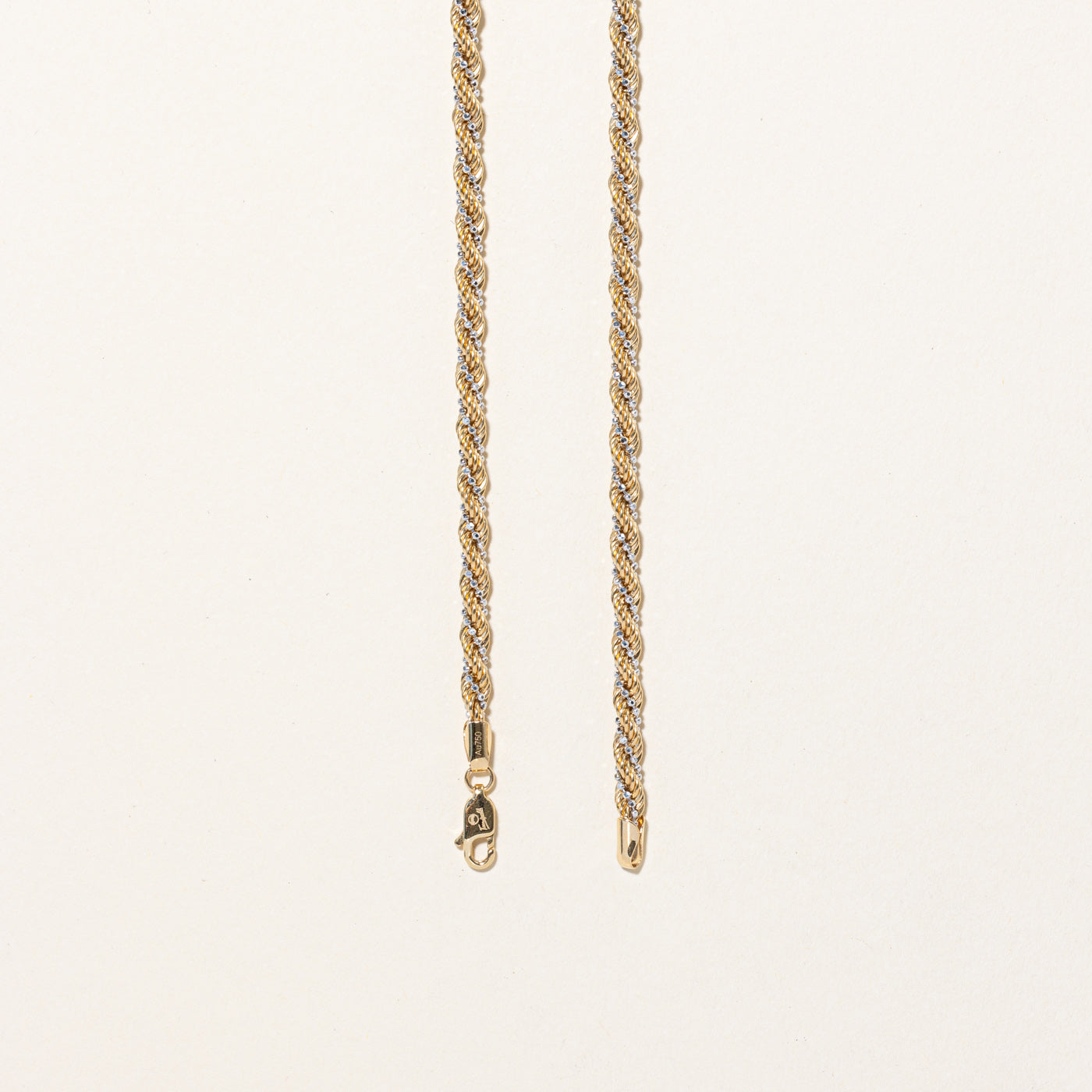 18k Two Tone Gold Rope Chain | 16