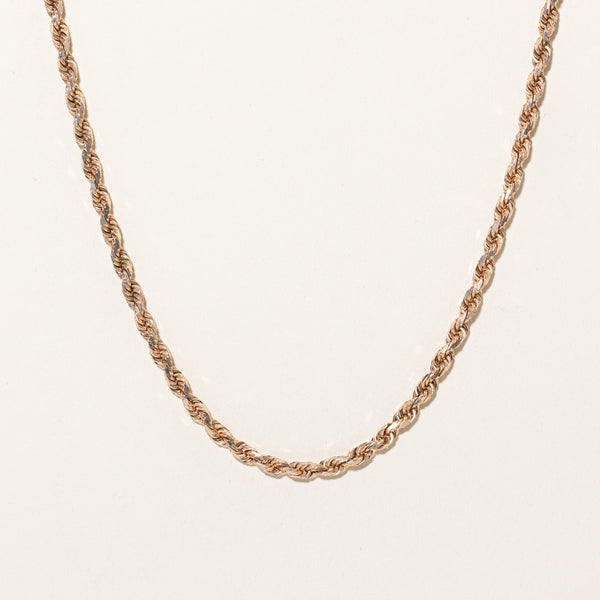 10k Rose Gold Rope Chain | 22