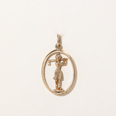 10k Yellow Gold Golfer Charm