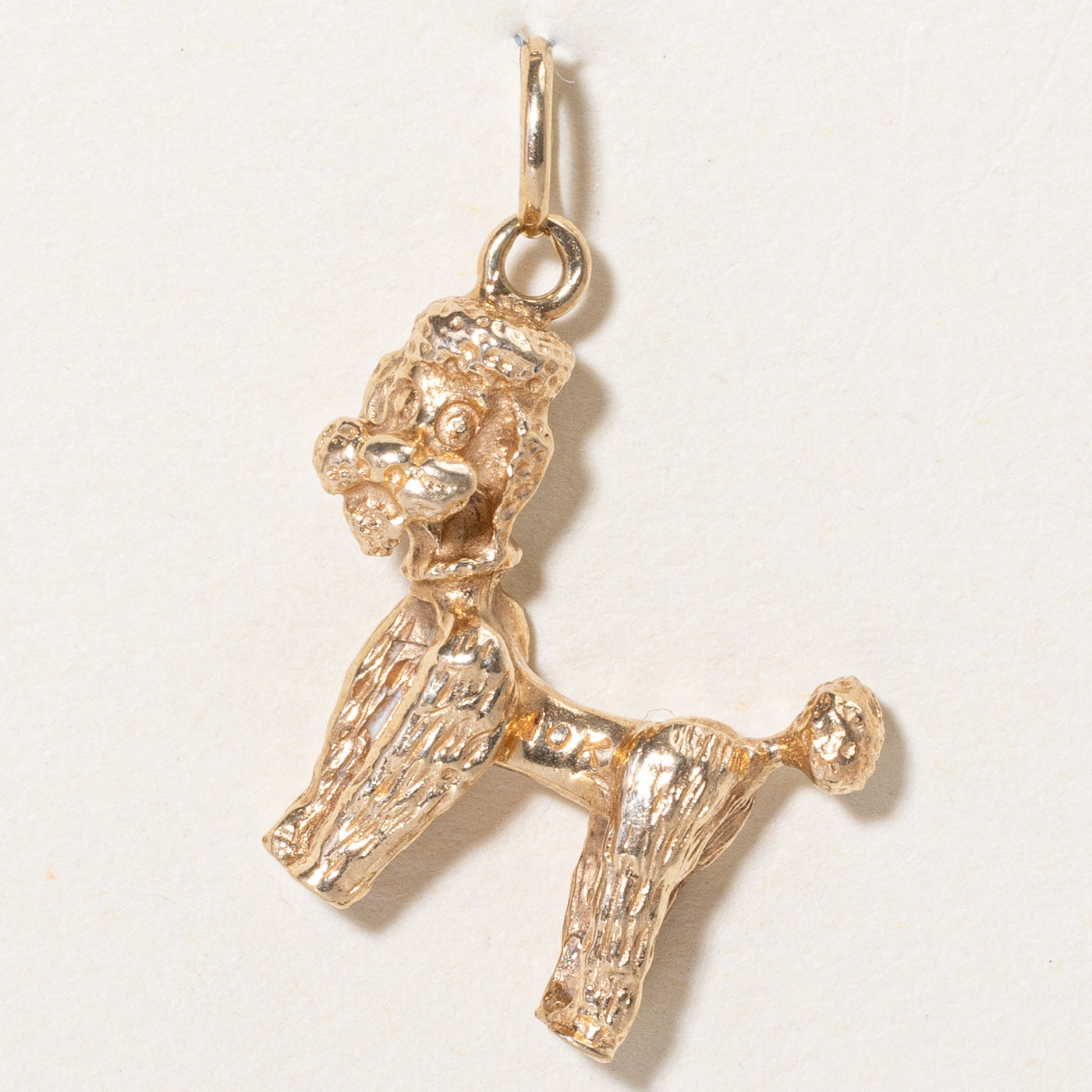 10k Yellow Gold Poodle Dog Charm