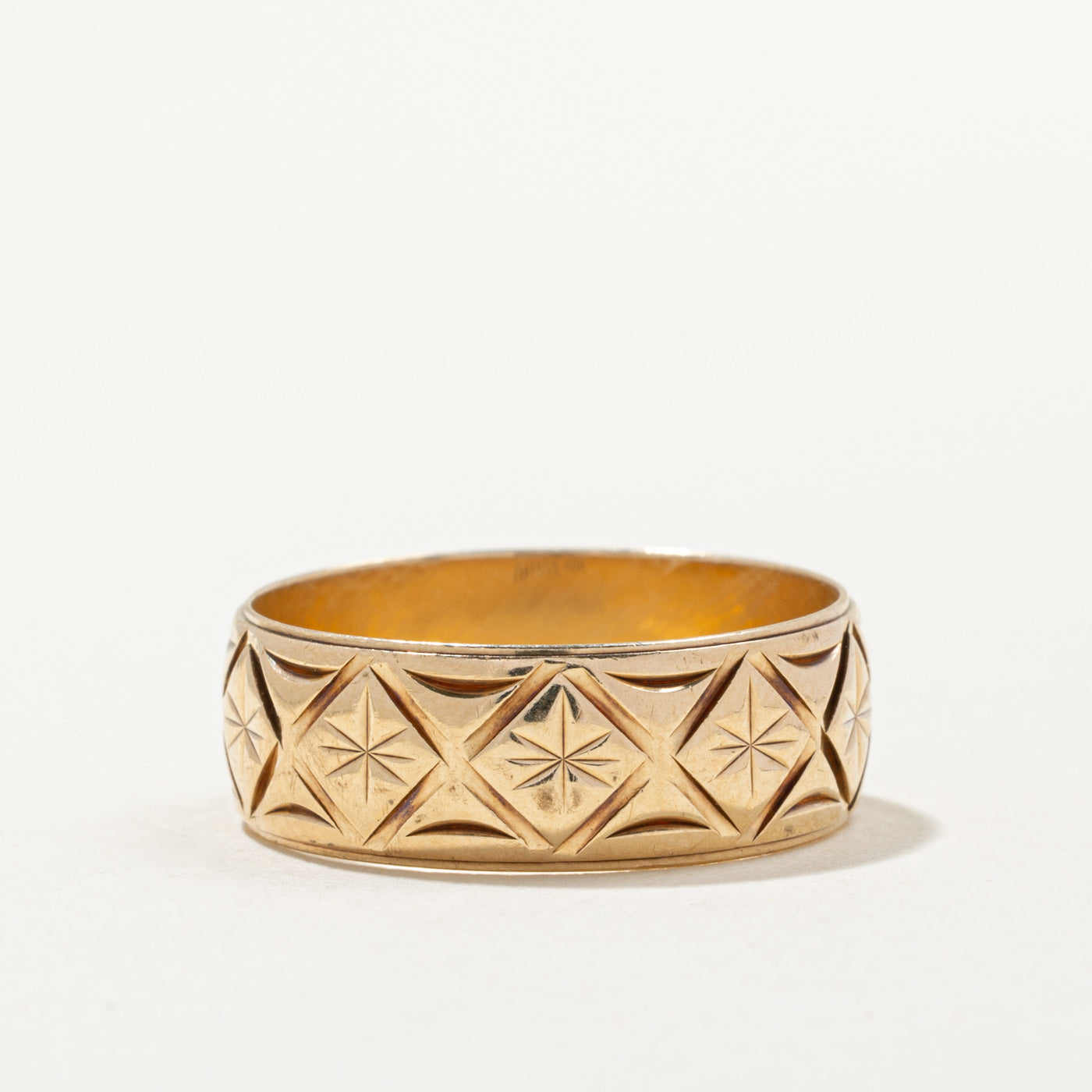 10k Yellow Gold Engraved Band | 7.85mm | SZ 10.25 |