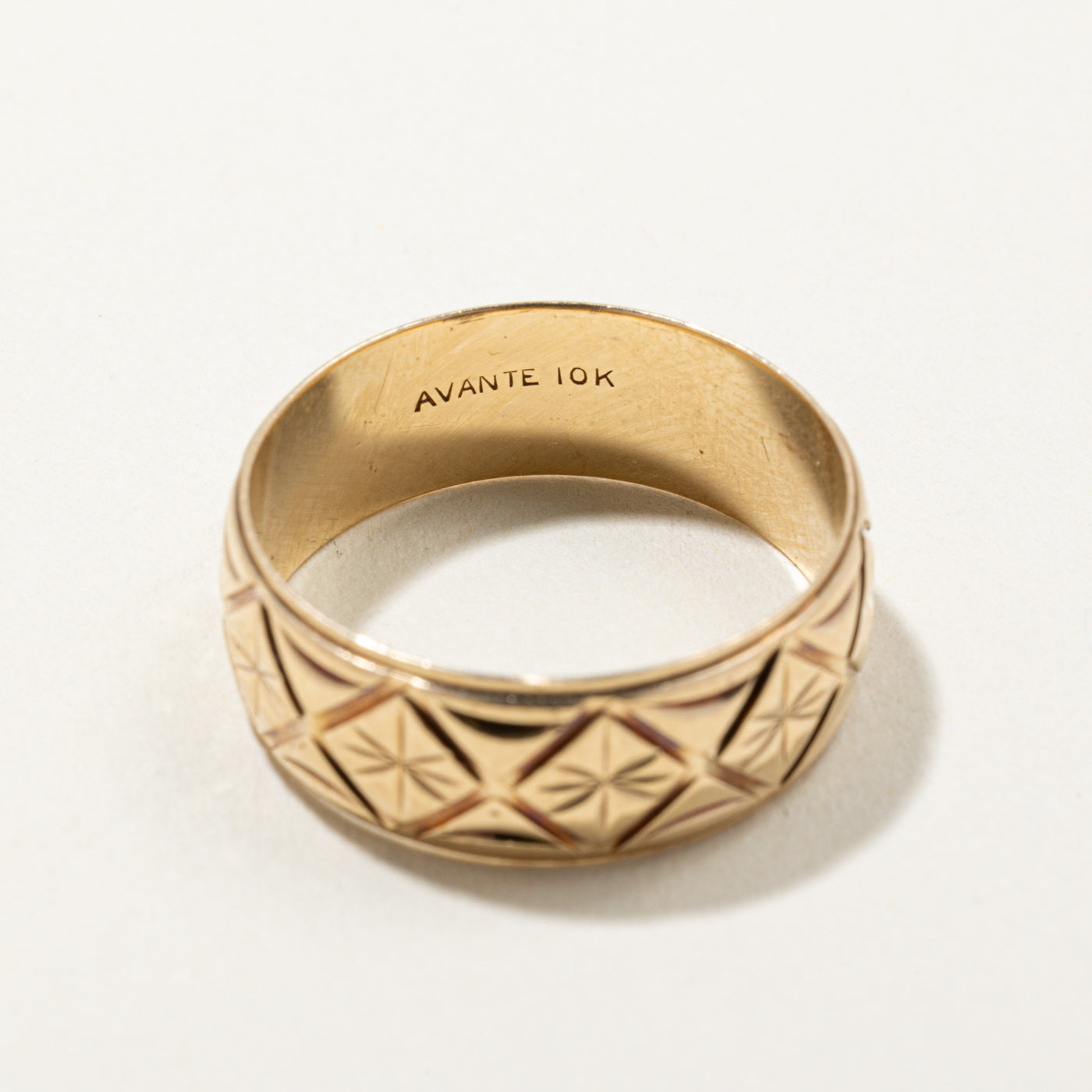 10k Yellow Gold Engraved Band | 7.85mm | SZ 10.25 |