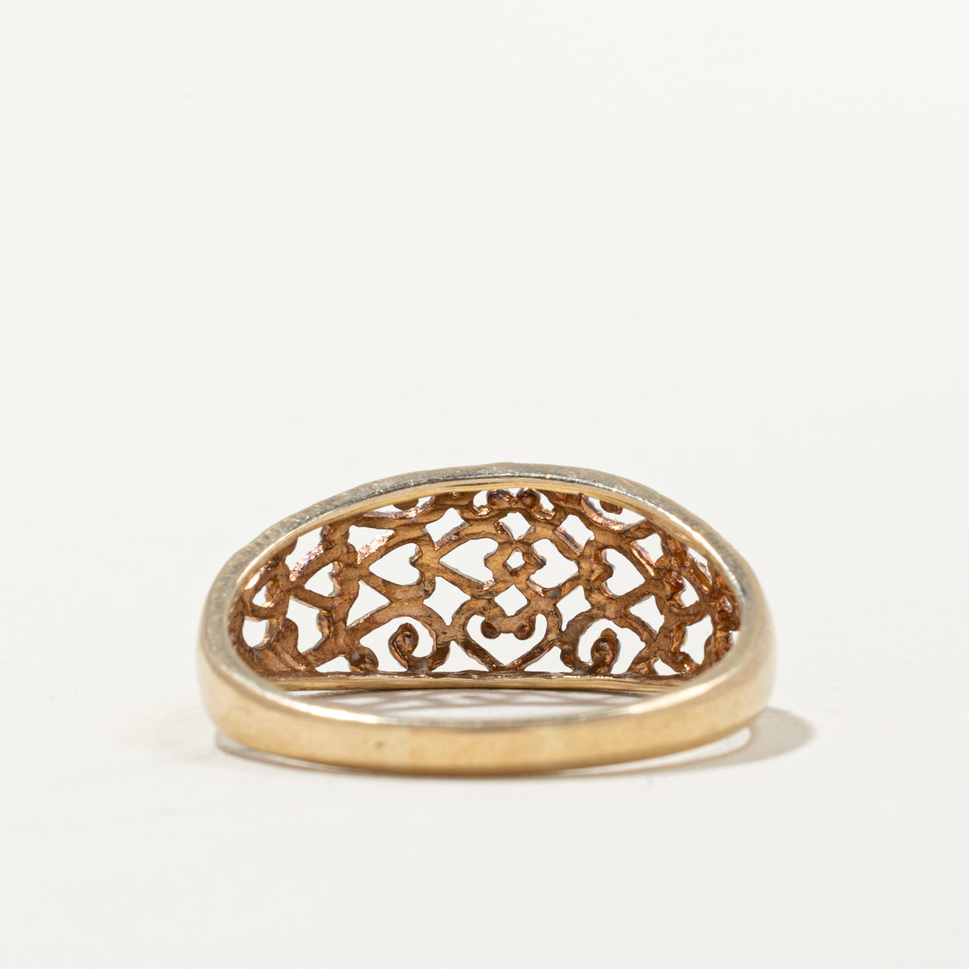 10k Yellow Gold Filigree Tapered Ring | SZ 9 |
