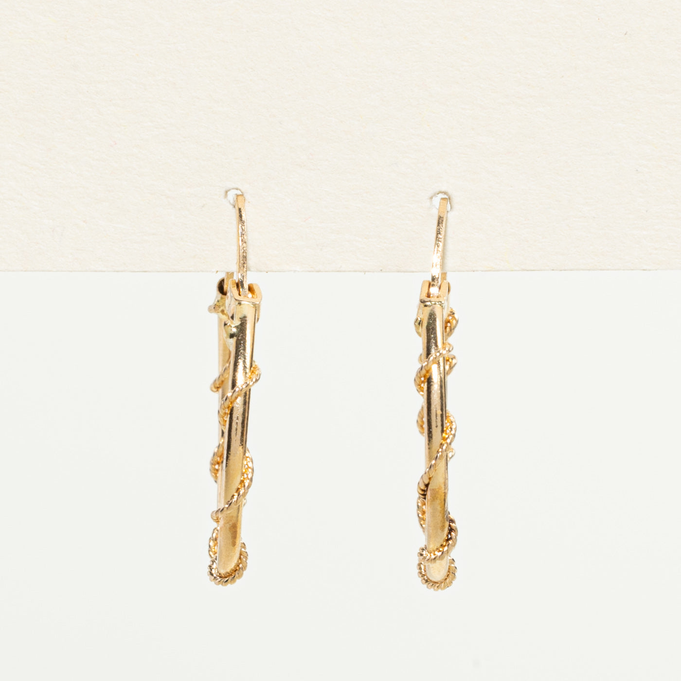 14k Yellow Gold Wrapped Hoop Earrings