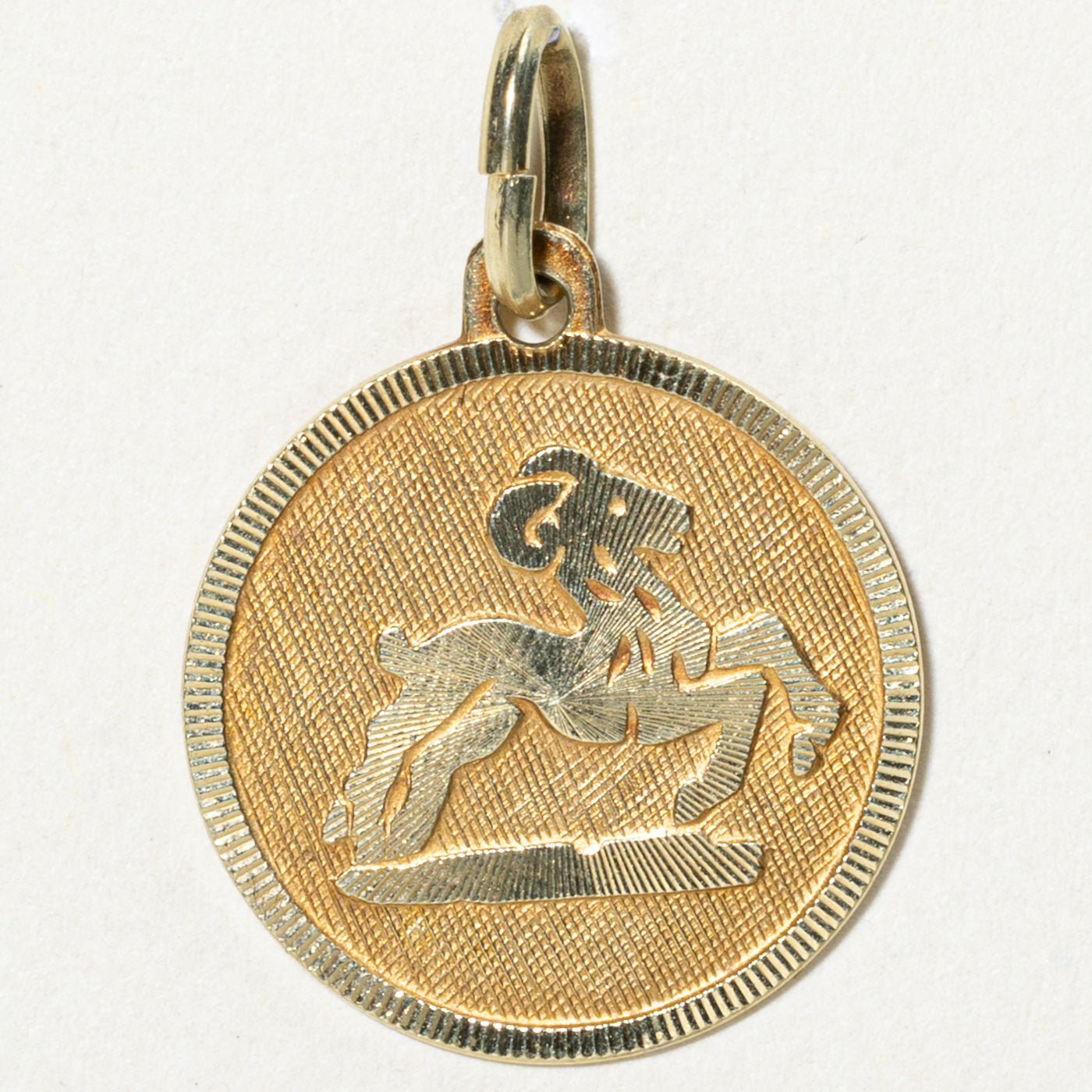 14k Yellow Gold Capricorn Zodiac Pendant