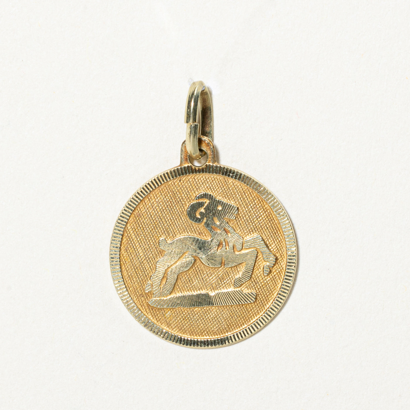 14k Yellow Gold Capricorn Zodiac Pendant