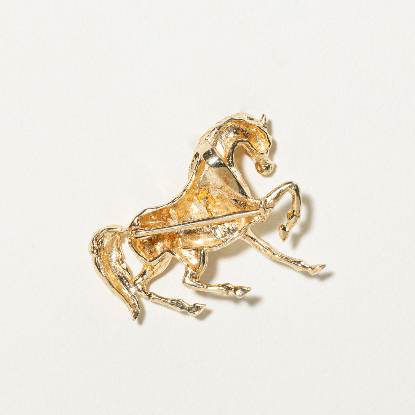 14k Yellow Gold Horse Pendant & Brooch