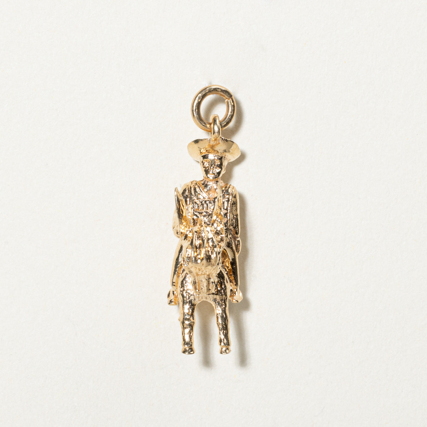 14k Yellow Gold Donkey Rider Charm