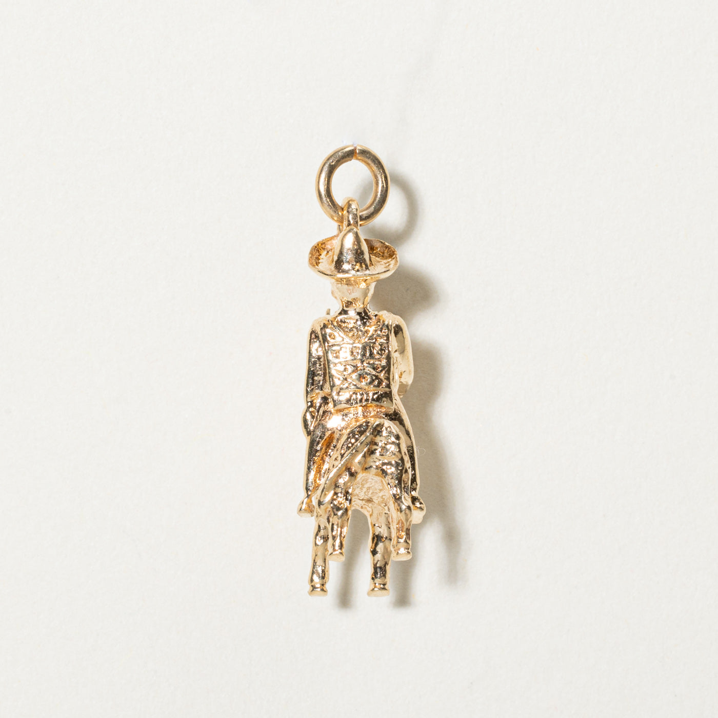 14k Yellow Gold Donkey Rider Charm
