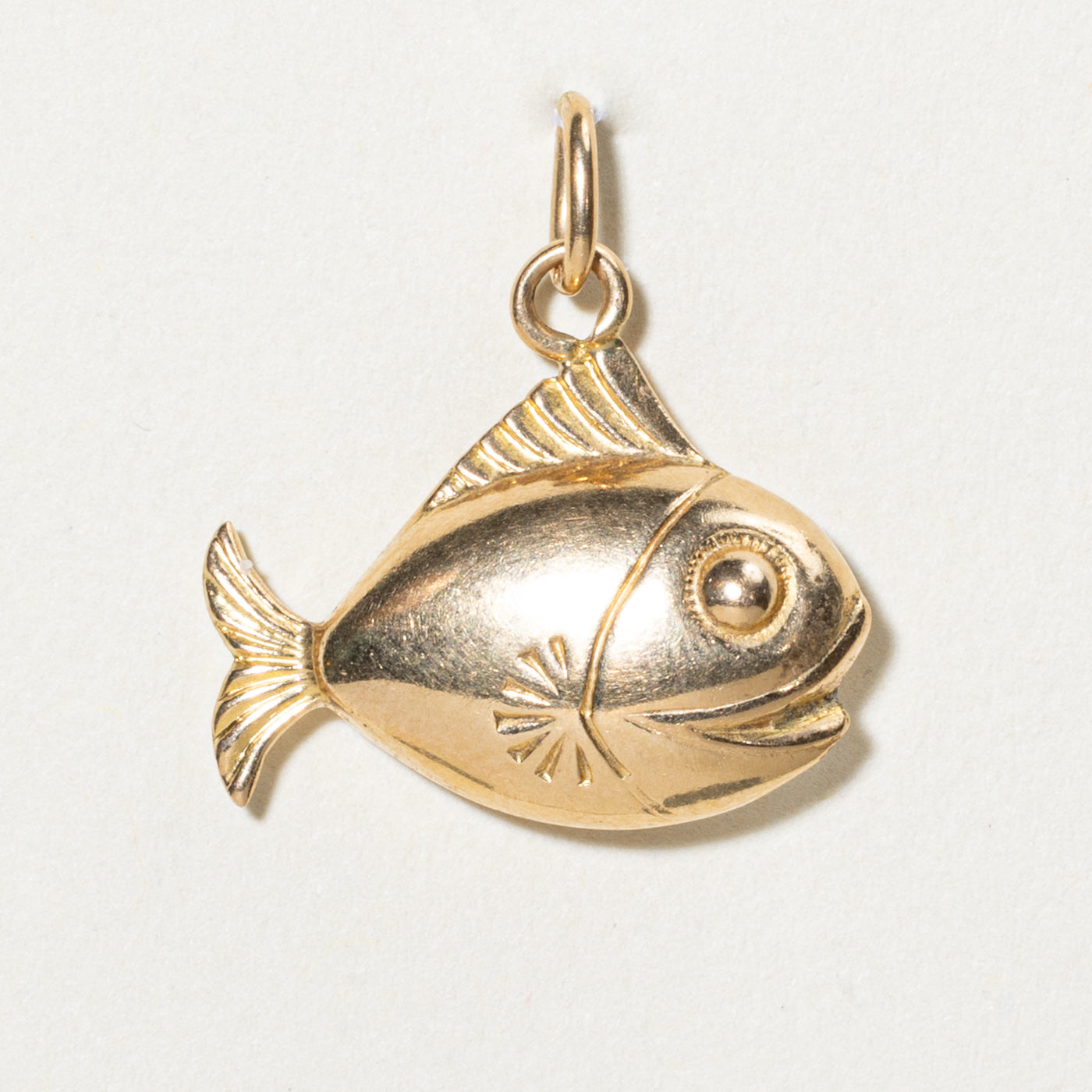 18k Yellow Gold Fish Charm