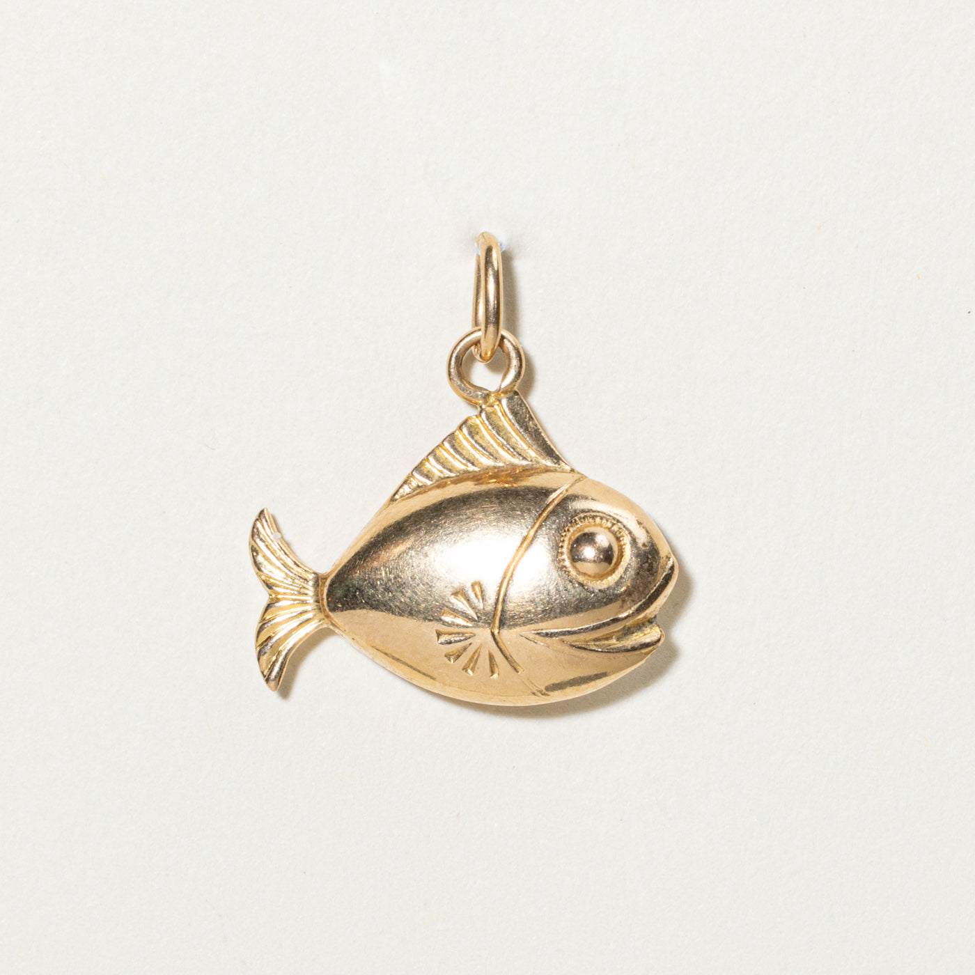 18k Yellow Gold Fish Charm