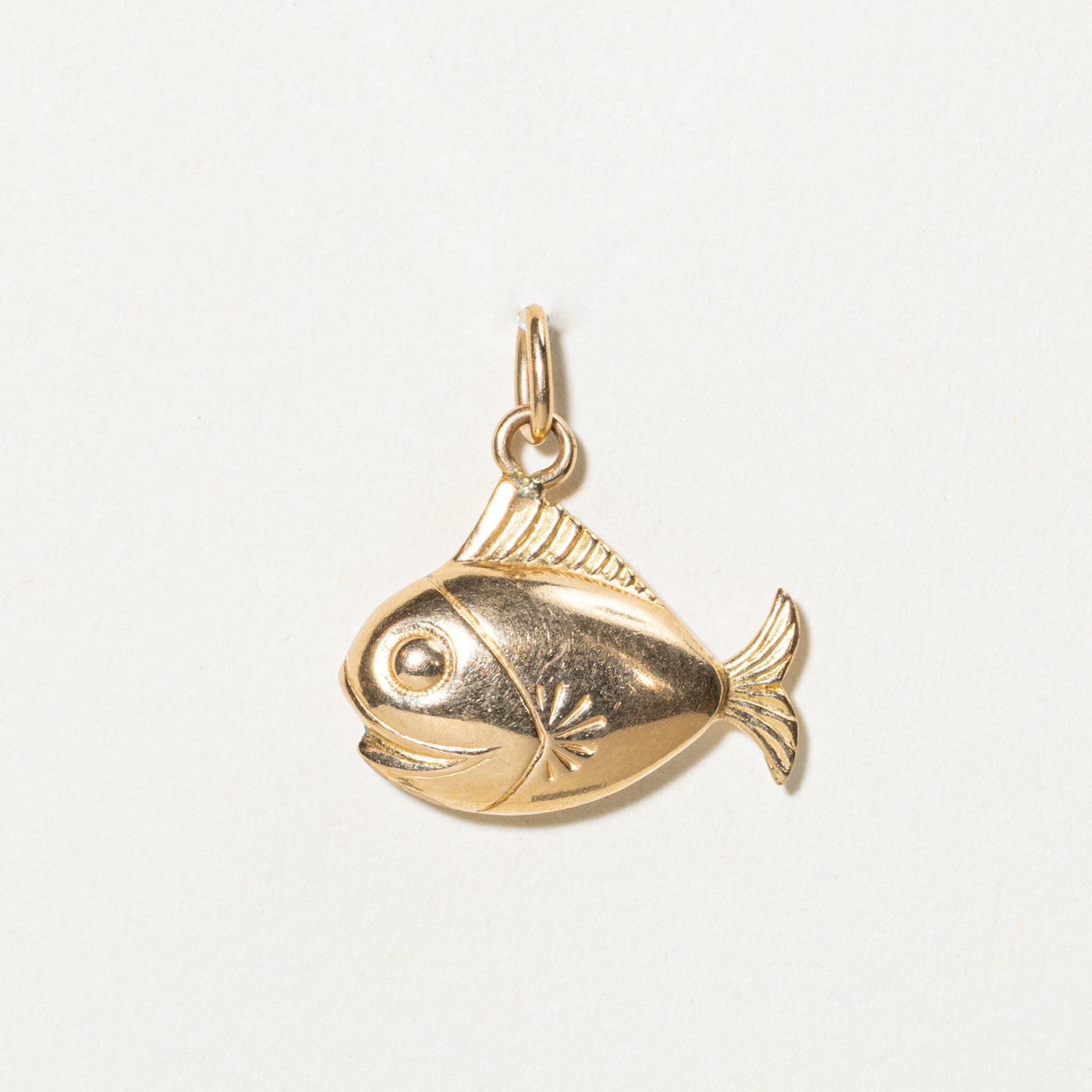 18k Yellow Gold Fish Charm