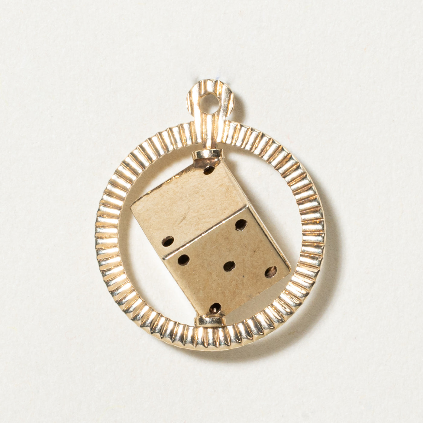 10k Yellow Gold Spinning Dice Pendant
