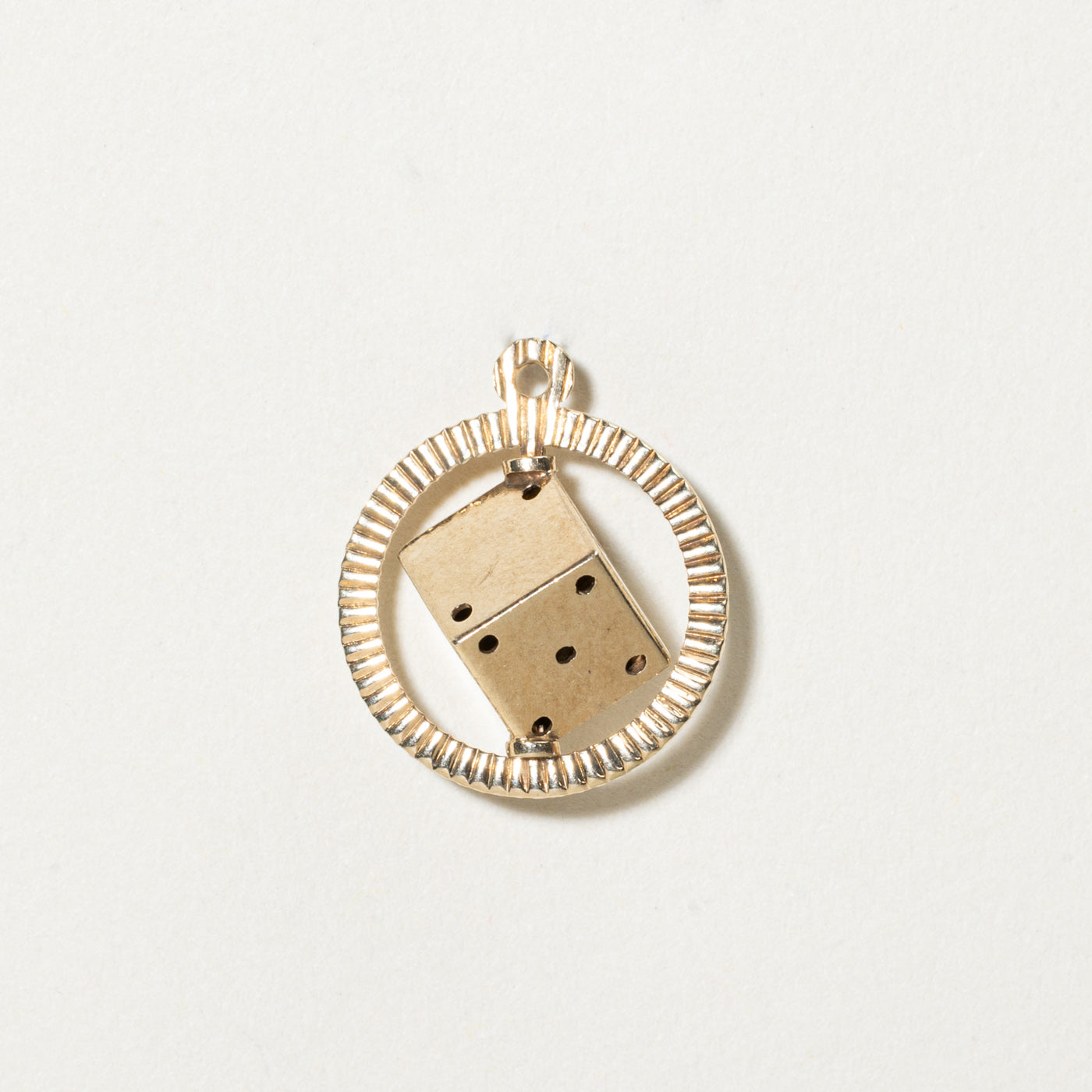10k Yellow Gold Spinning Dice Pendant