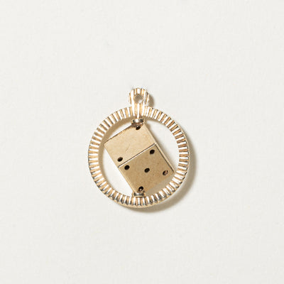 10k Yellow Gold Spinning Dice Pendant