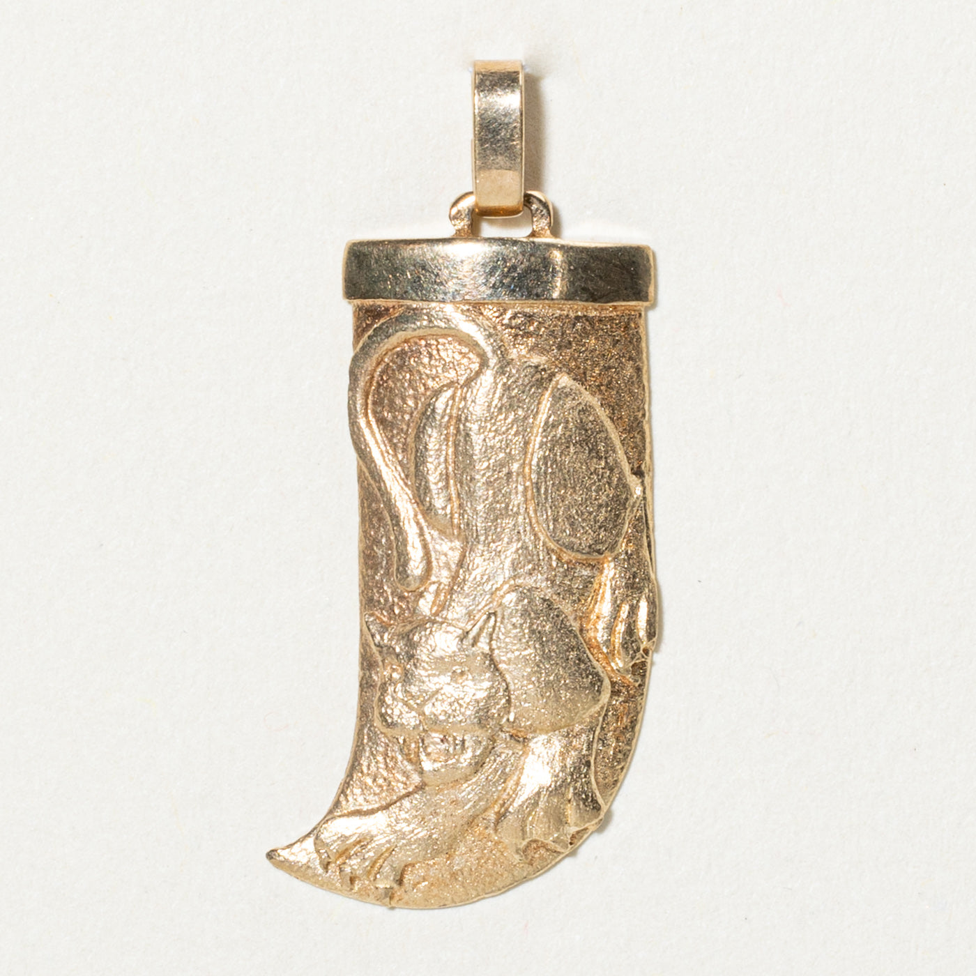 10k Yellow Gold Panther Tooth Pendant