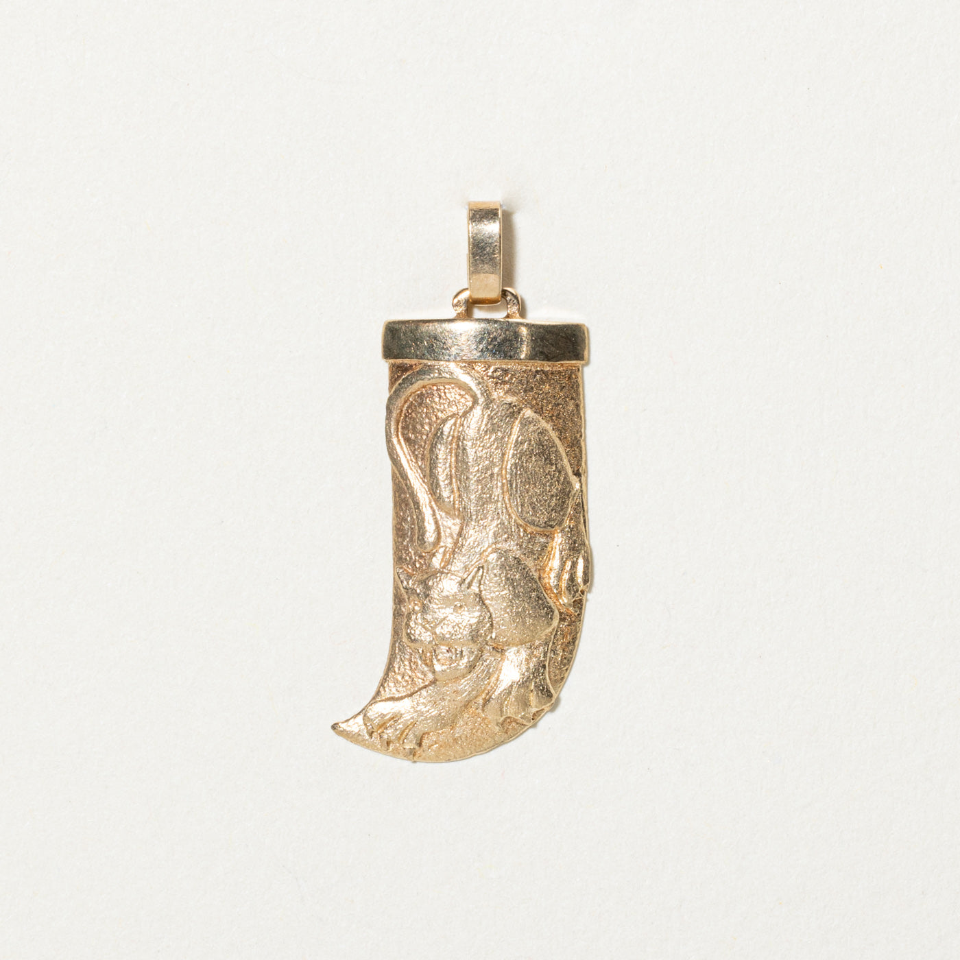 10k Yellow Gold Panther Tooth Pendant